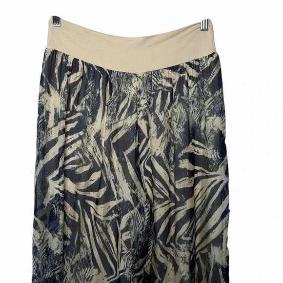 Bellambra Italy Womens Silk Blend Palazzo Pants Size L Wide Leg Resort Boho - Picture 5 of 15